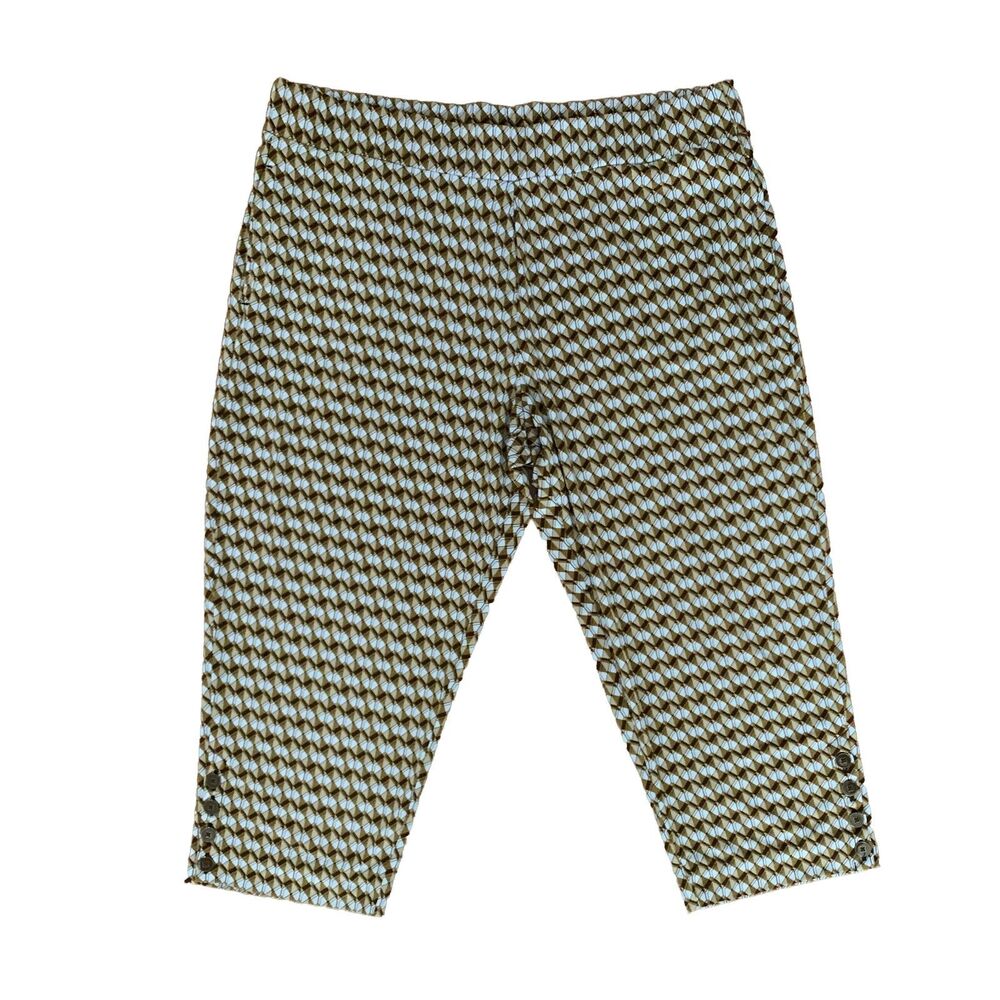 Wide-Leg Houndstooth Knit Pants - Brown/Cream - Picture 1 of 3